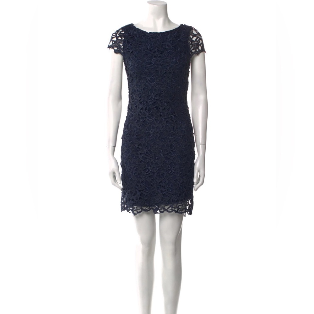 Theia Navy Lace Mini Dress (A235)